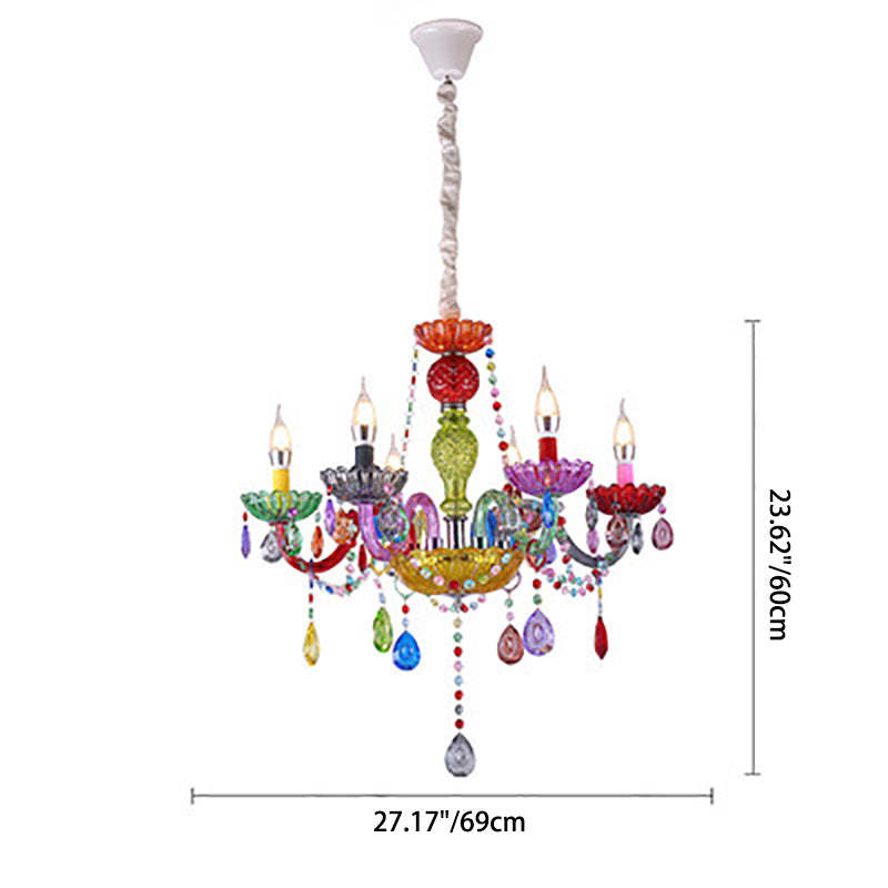 Modern Luxe Crown Iron Glass Crystal Chandelier — 8 Lights / 220V-240V For UK/AU