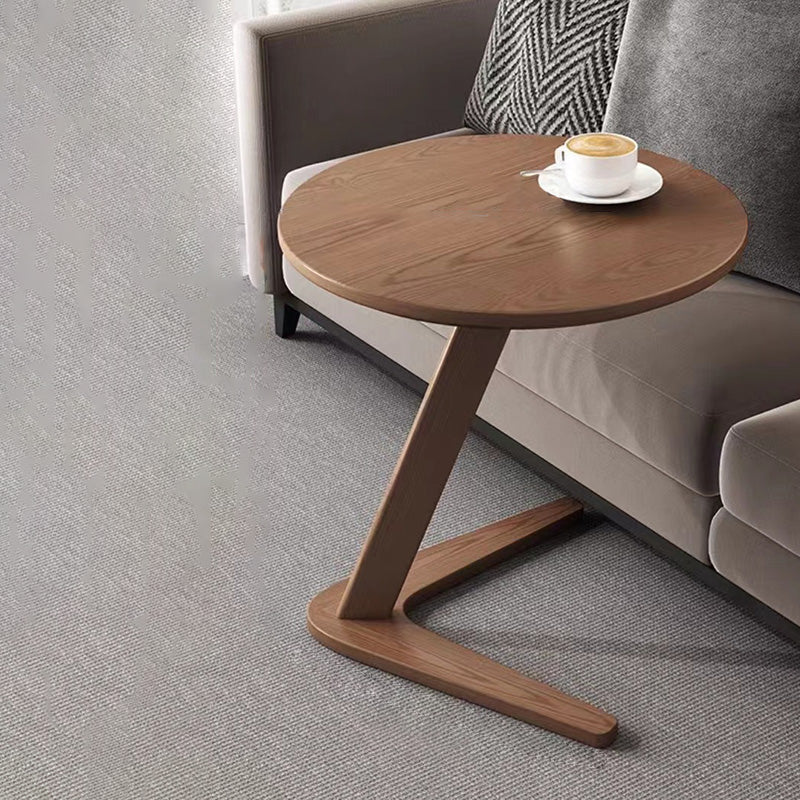 Nordic Triangle Base Wood Coffee Table — Walnut