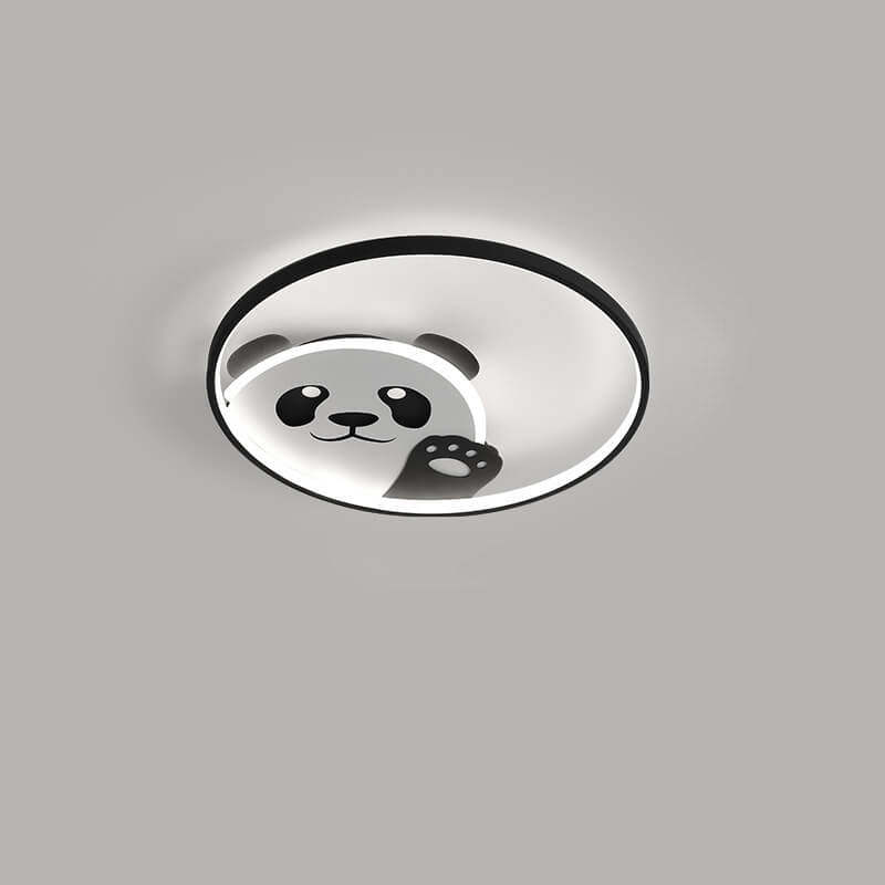 Cartoon Panda Round LED Flush Mount Light