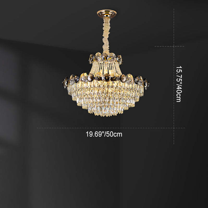 Half Round Ball Crystal Iron Chandelier — 10 / 220V-240V For UK/AU