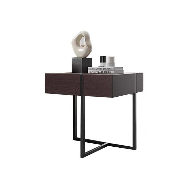 Modern Solid Wood Rectangular Nightstand 2-Drawer