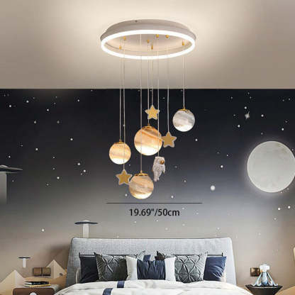 Scandinavian Space Planet Acrylic Glass LED Kids Flush Light
