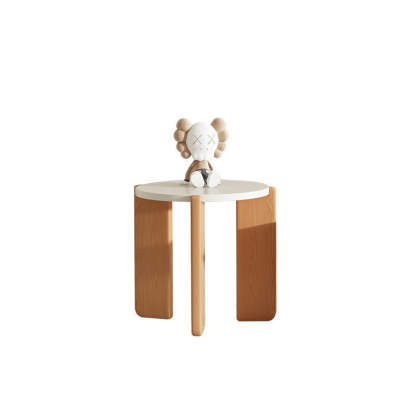 Contemporary Rock Beam Three-Leg Wood Coffee Table