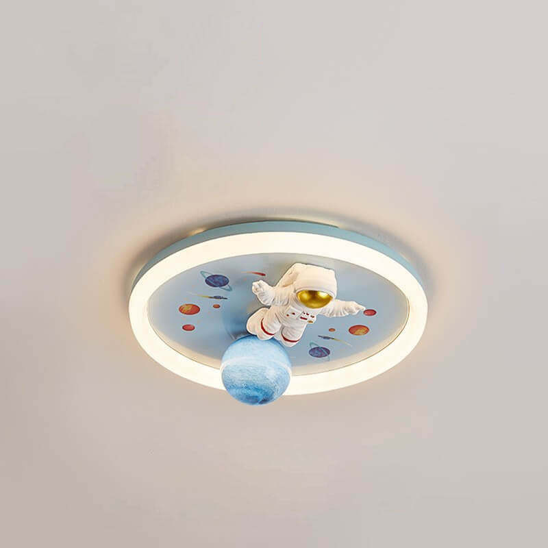 Cartoon Resin Astronaut Acrylic LED Flush Ceiling Light