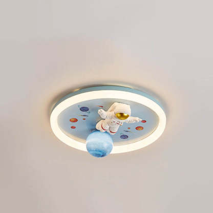 Cartoon Space Astronaut Resin LED Flush Mount Light