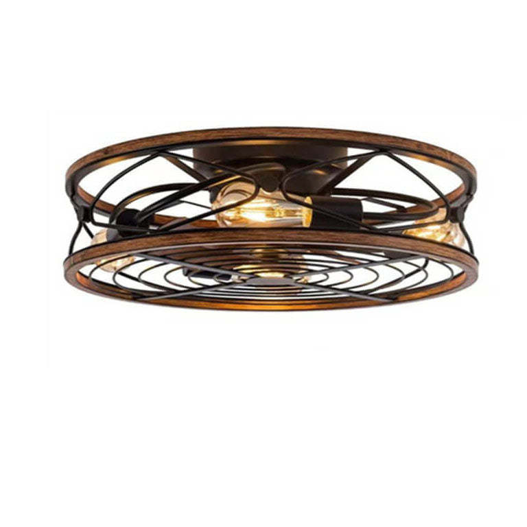 Nordic Industrial Flush Mount Ceiling Fan Light