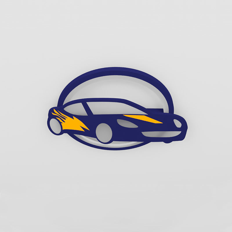 Iron Acrylic Cartoon Sports Car LED Kids Flush Light