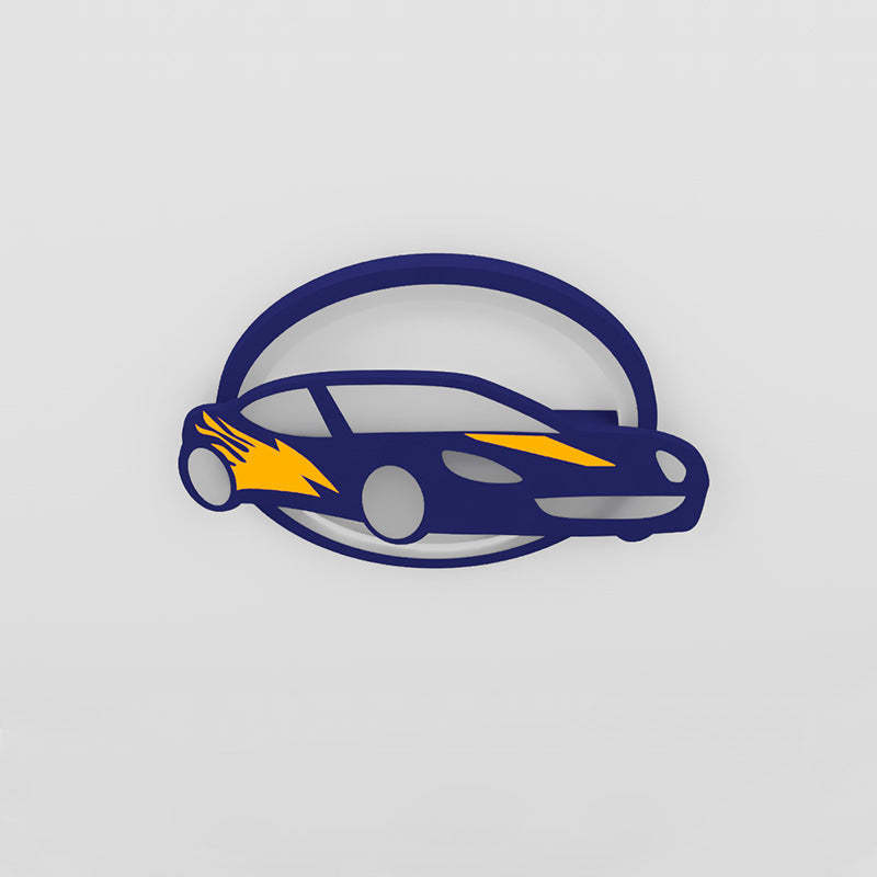 Iron Acrylic Cartoon Sports Car LED Kids Flush Light