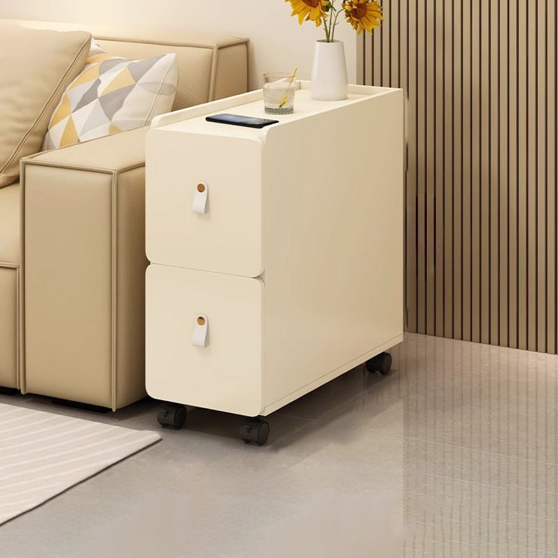 Contemporary Wood 2-Drawer End Table