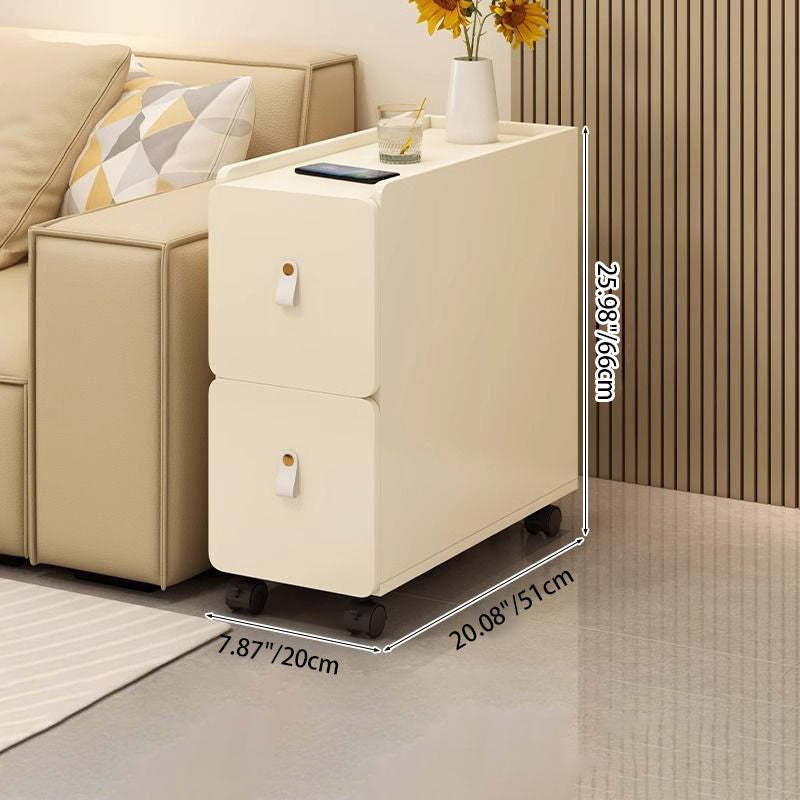 Contemporary Wood 2-Drawer End Table
