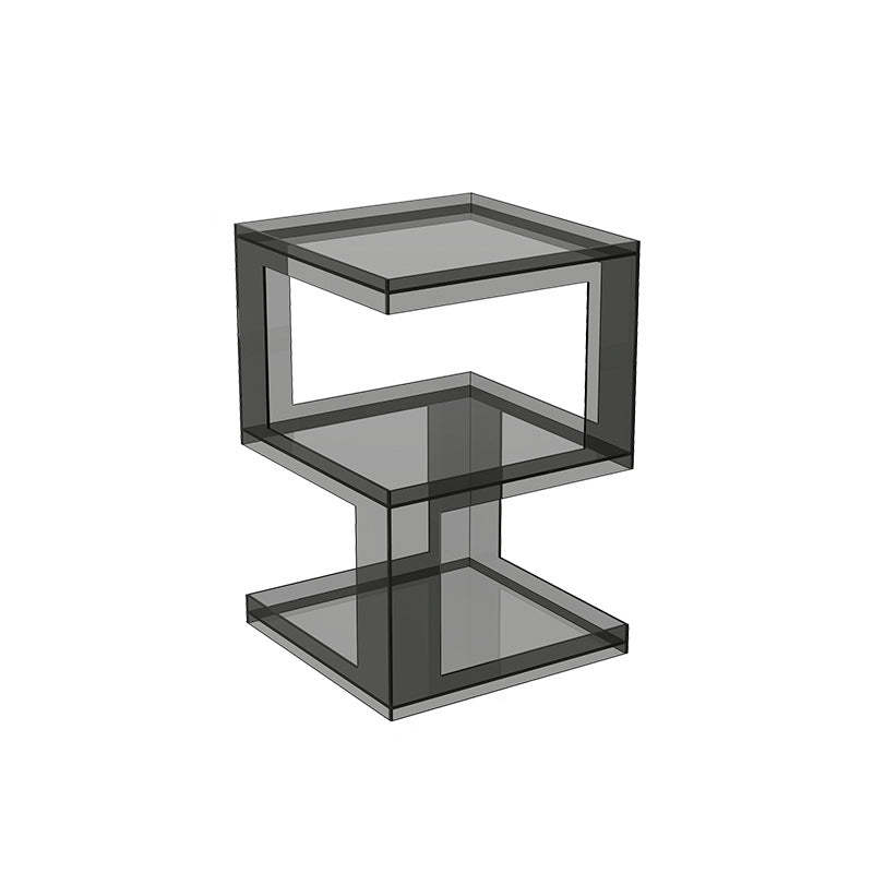 Minimalist Acrylic 3-Tier Square End Table