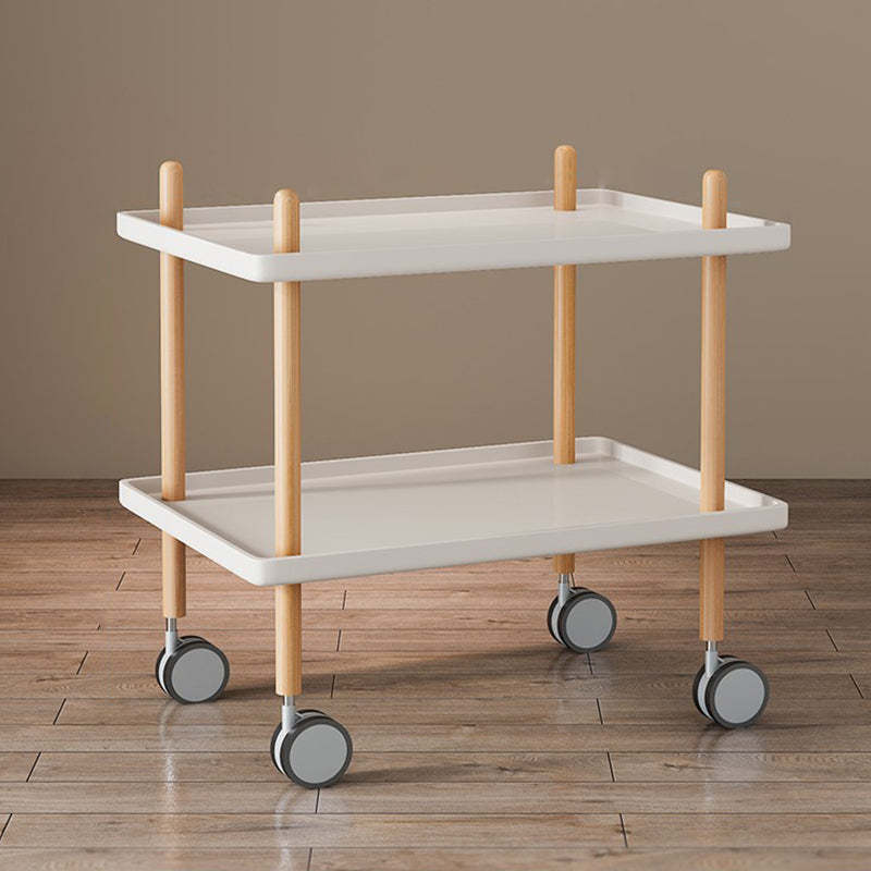Minimalist Wood Metal Square Coffee Table 2-Shelf