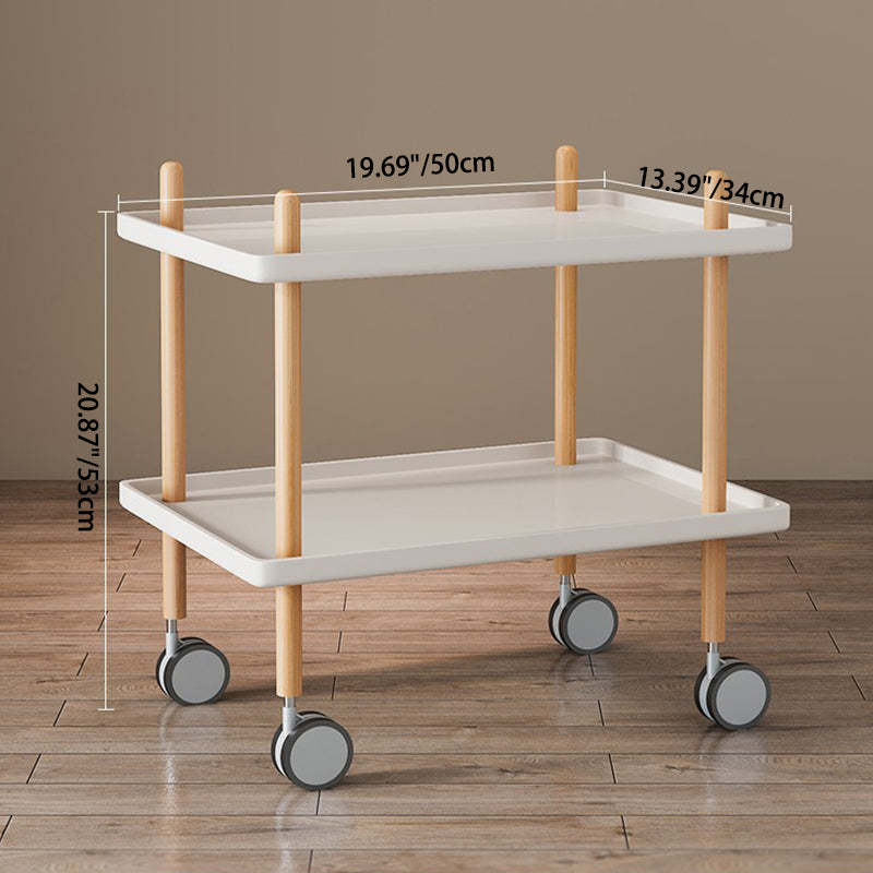 Minimalist Wood Metal Square Coffee Table 2-Shelf
