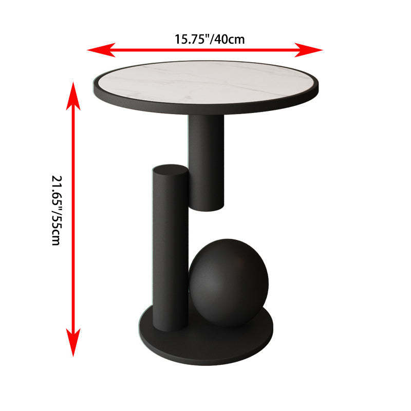 Scandinavian Cylinder Sintered Stone Side Table