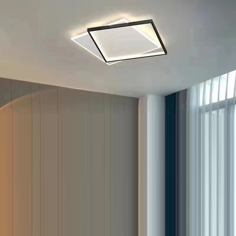 Minimalist Square Iron Acrylic LED Flush Mount Light