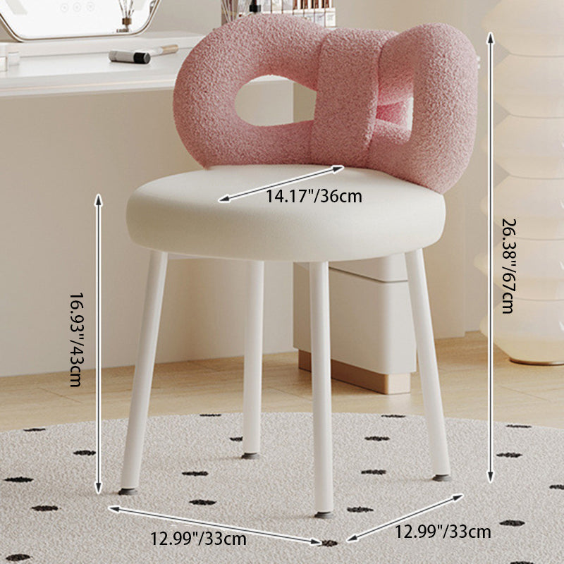 Modern Art Deco Butterfly Leather Iron Vanity Stool