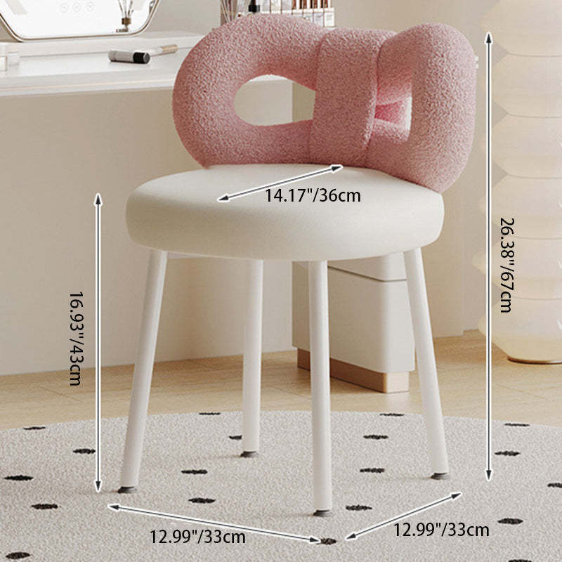 Modern Art Deco Butterfly Leather Iron Vanity Stool
