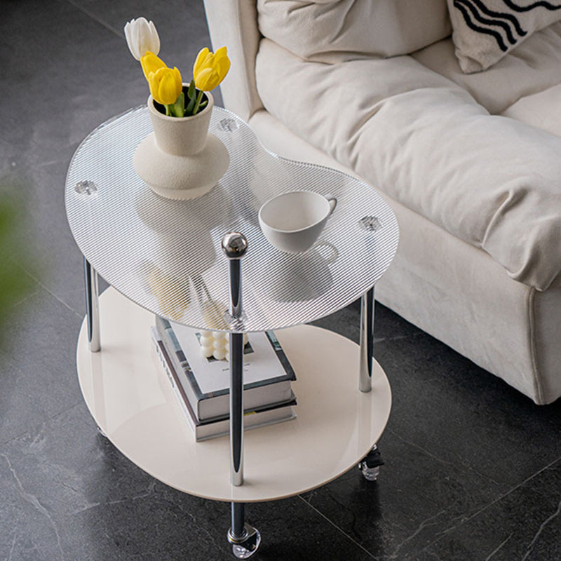 Nordic Cloud Acrylic Steel 2-Tier End Table