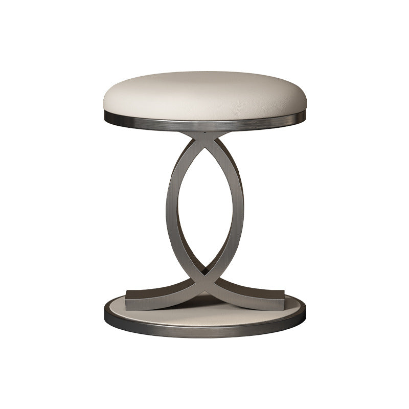 Nordic Round Microfiber Leather Vanity Stool