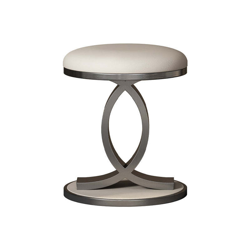 Nordic Round Microfiber Leather Vanity Stool