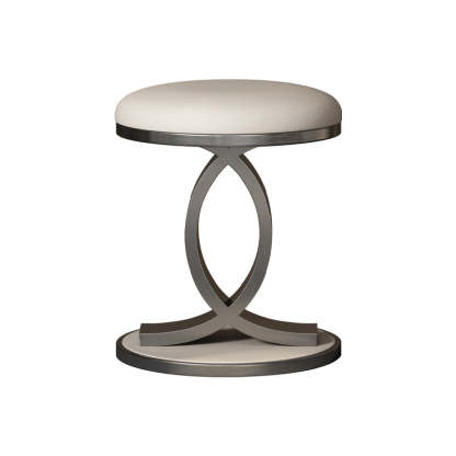 Nordic Round Microfiber Leather Vanity Stool