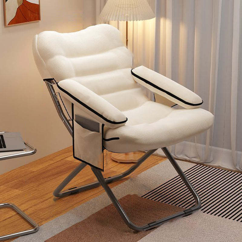 Minimalist Cotton Stainless Steel Accent Chair