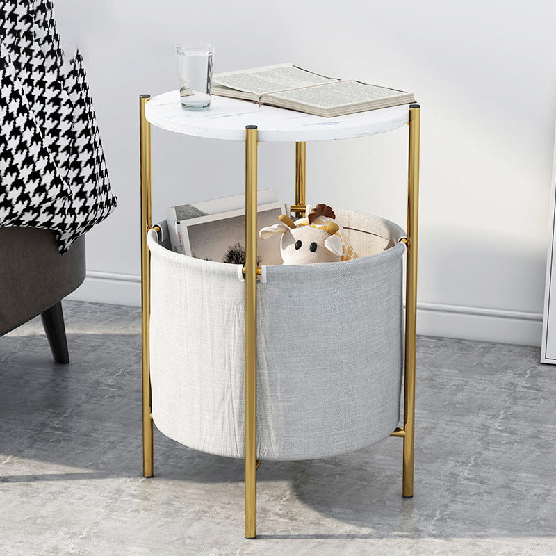 Scandinavian Marble Metal Fabric Coffee Table — B