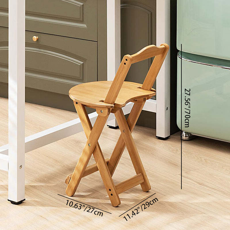 Minimalist Round Bamboo Bar Stool — Tea Color