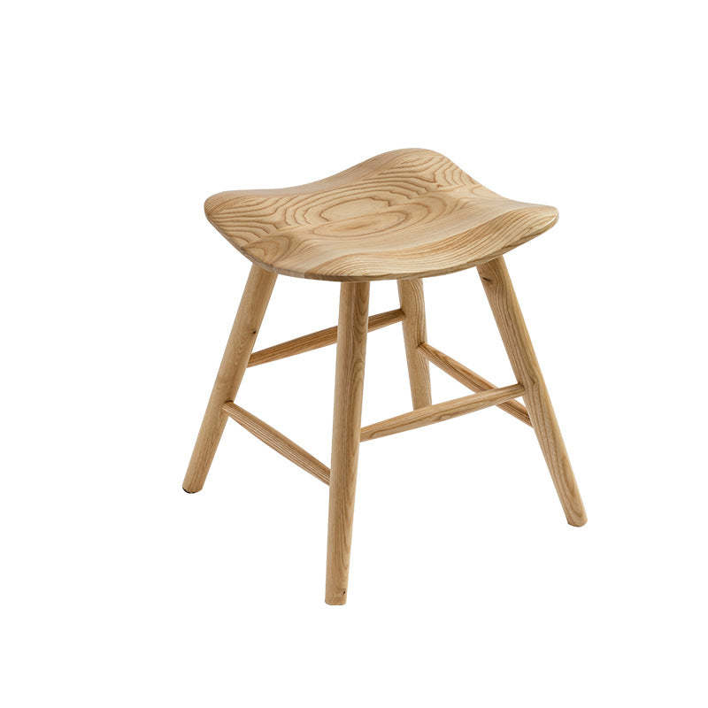 Nordic Ash Wood Square Vanity Stool