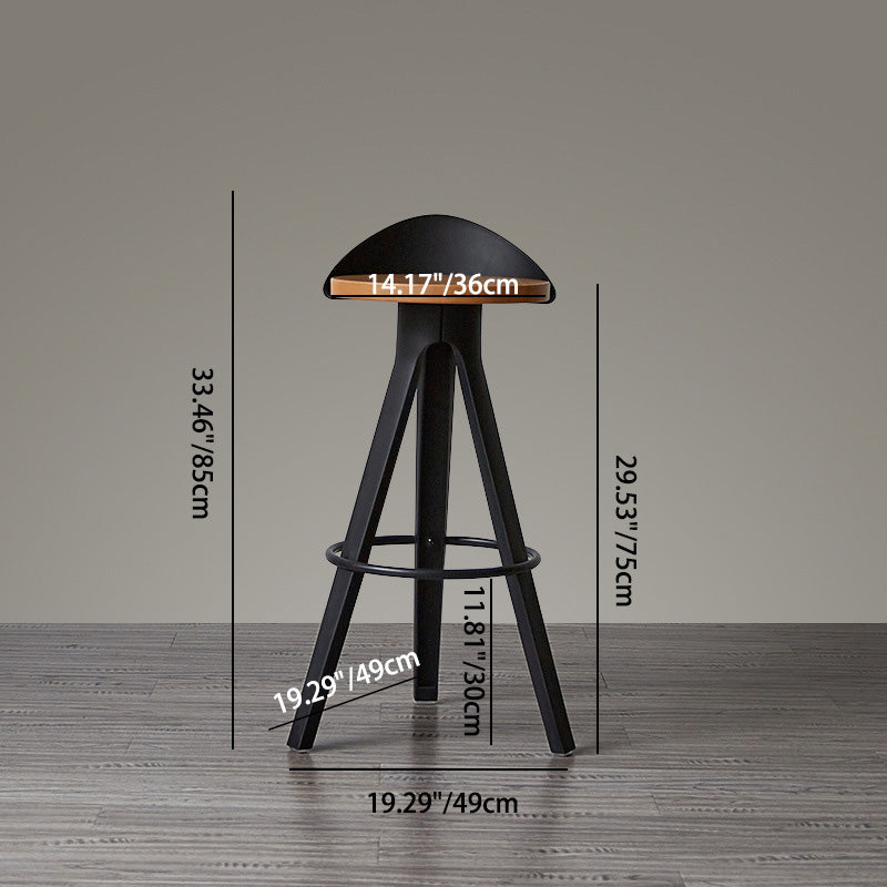 Minimalist Plastic Wooden Tripod Bar Stool