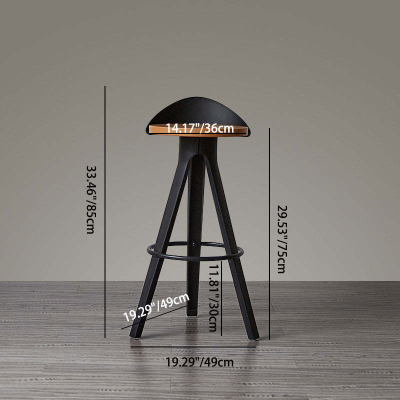 Minimalist Plastic Wooden Tripod Bar Stool