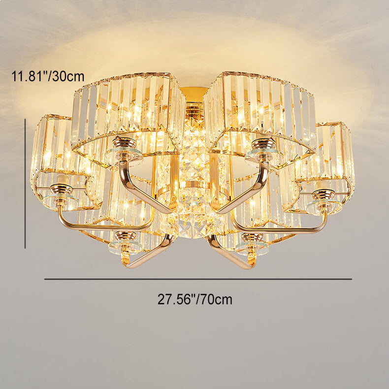 Modern Crystal 6/8/10/12-Light Flush Mount