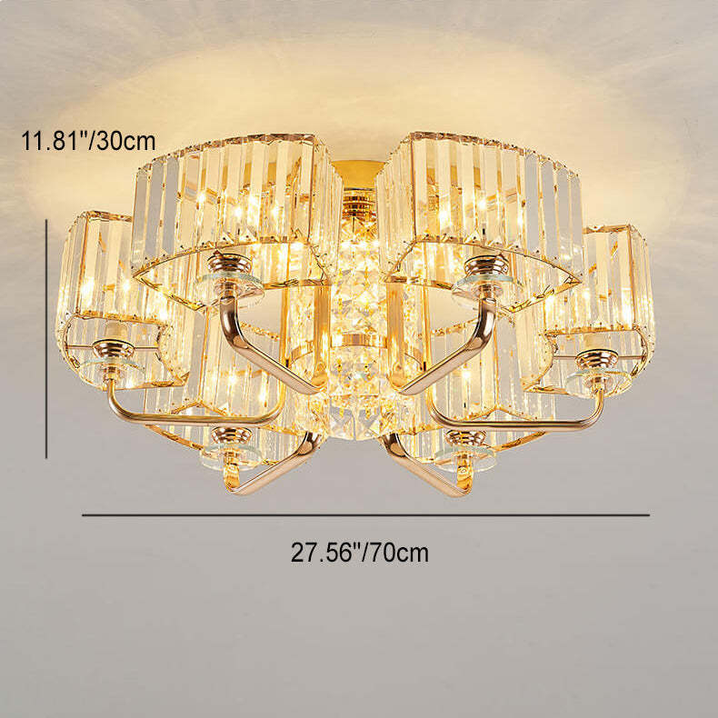 Modern Crystal 6/8/10/12-Light Flush Mount