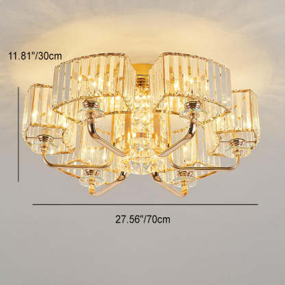 Modern Crystal 6/8/10/12-Light Flush Mount