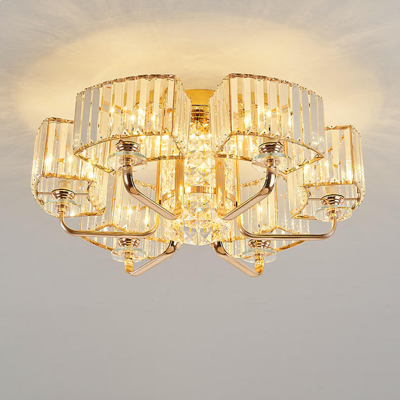 Modern Crystal 6/8/10/12-Light Flush Mount