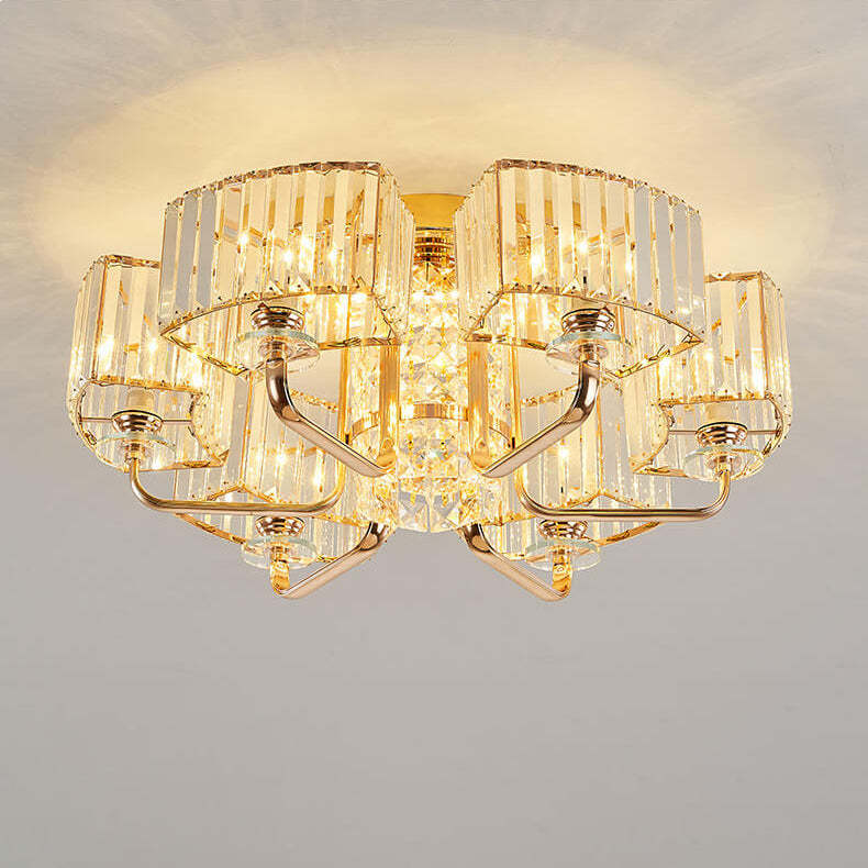 Modern Crystal 6/8/10/12-Light Flush Mount