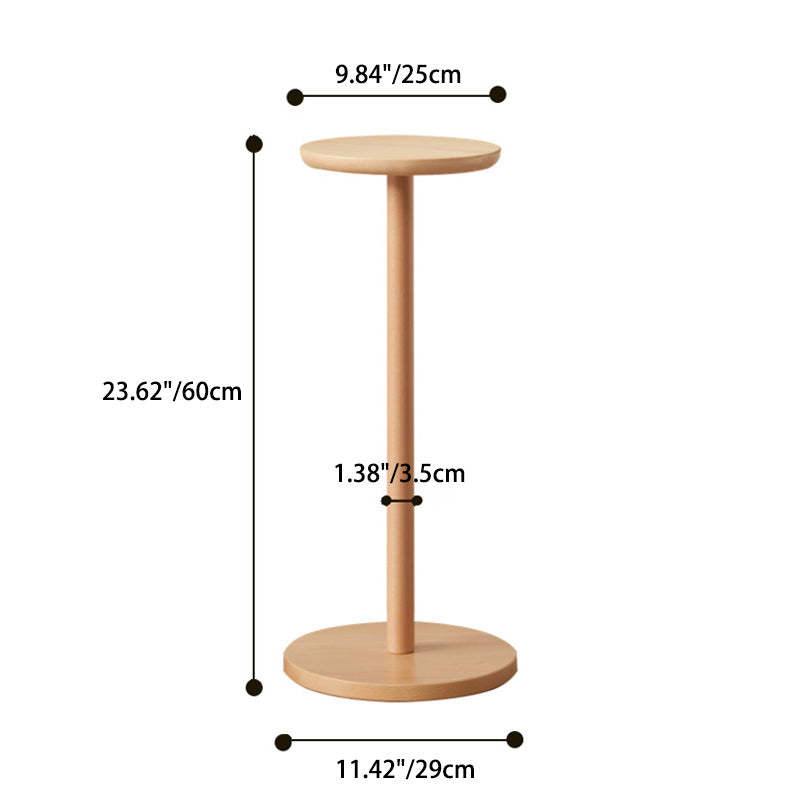 Minimalist Round Wood End Table — Wood Color