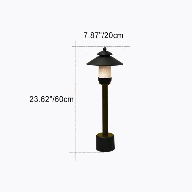 Minimalist Umbrella Aluminum Marble LED Outdoor Light
