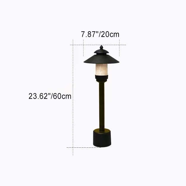 Minimalist Umbrella Aluminum Marble LED Outdoor Light