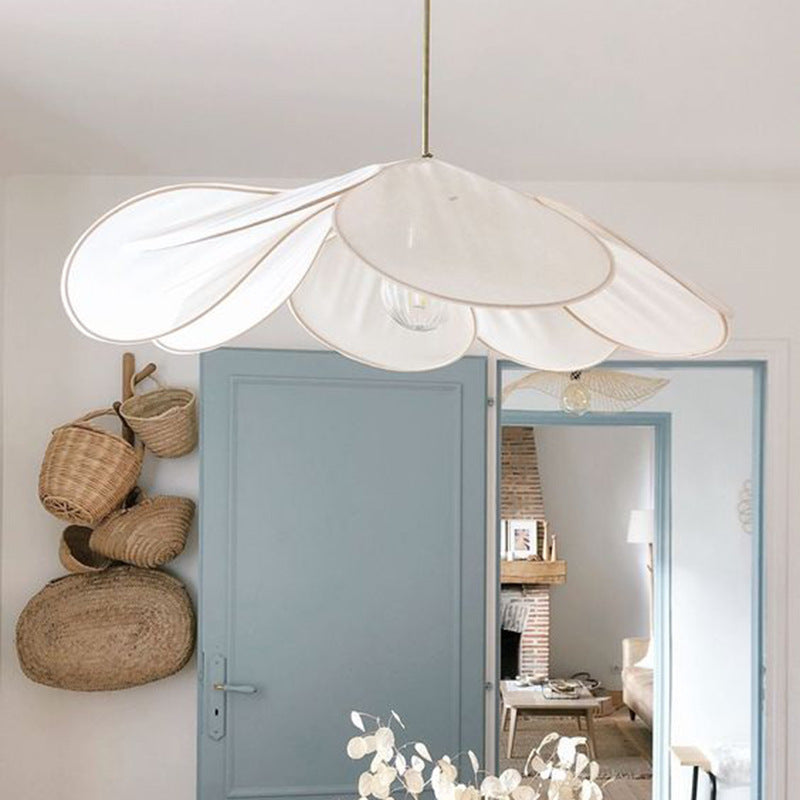 Contemporary Boho Petal Fabric Pendant Light