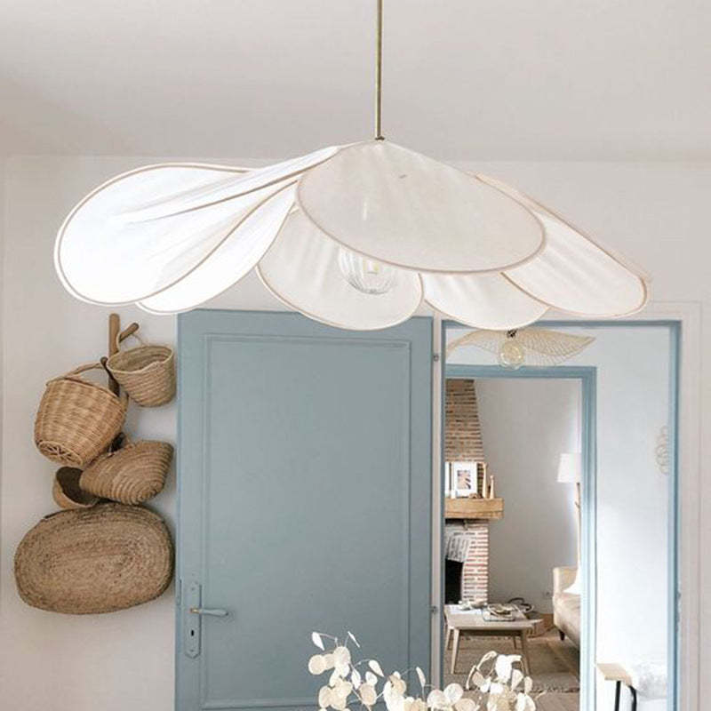 Contemporary Boho Petal Fabric Pendant Light