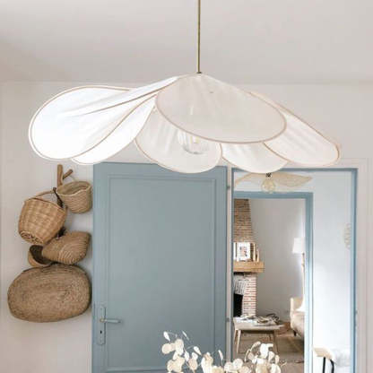 Contemporary Boho Petal Fabric Pendant Light