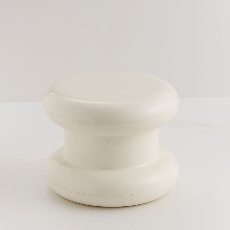 Contemporary Round Backless Plastic Chair — Yellow