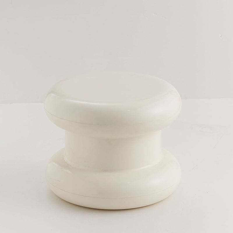 Contemporary Round Backless Plastic Chair — Yellow