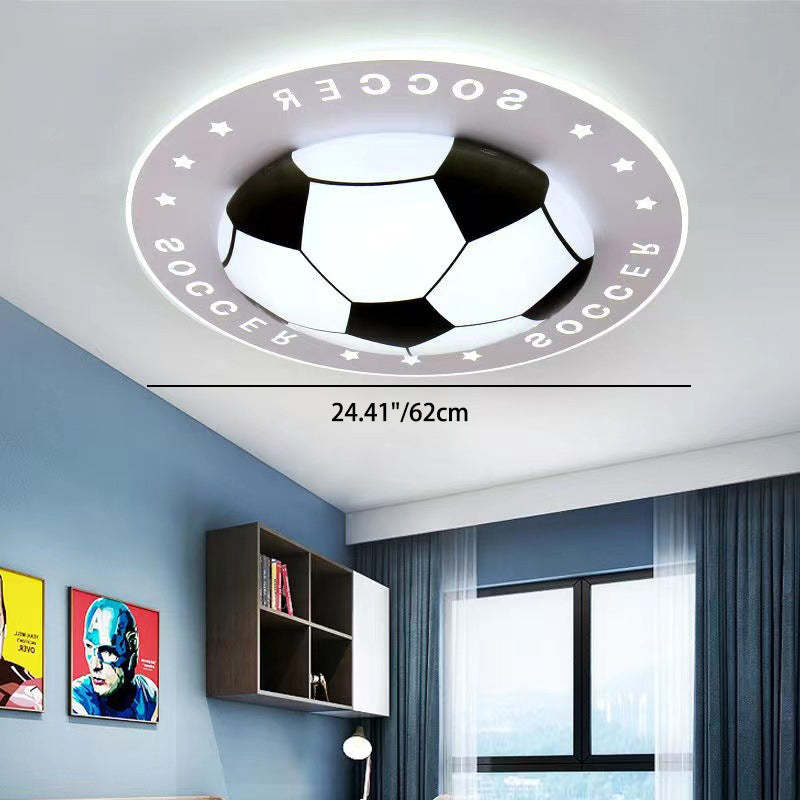 Art Deco Soccer Ball Acrylic Iron LED Flush Light