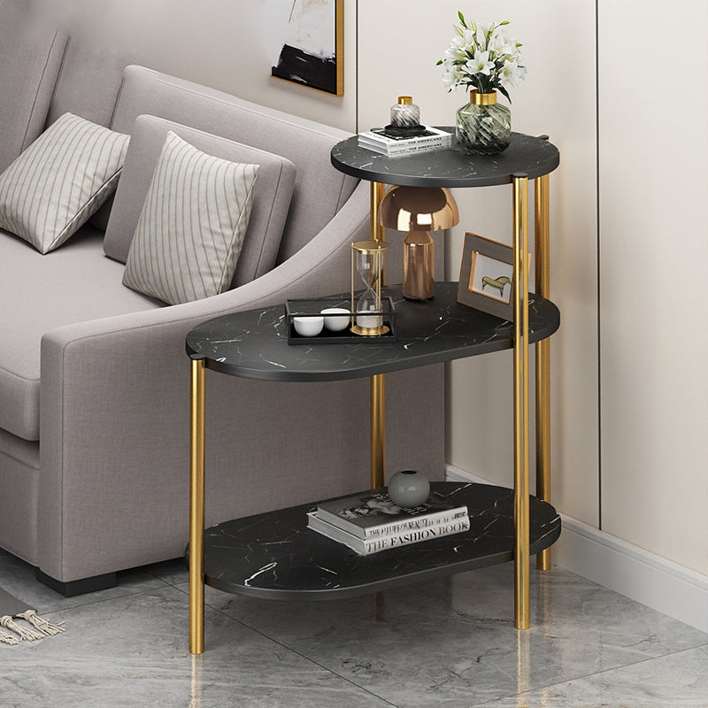 Scandinavian Iron Marble 3-Tier End Table