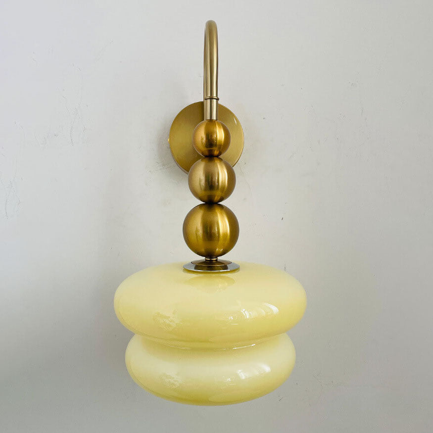 Macaron Cream Gourd Glass Wall Sconce