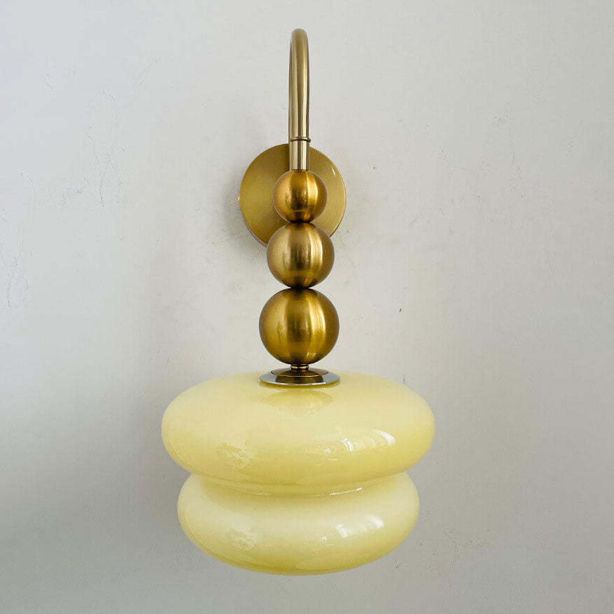 Macaron Cream Gourd Glass Wall Sconce