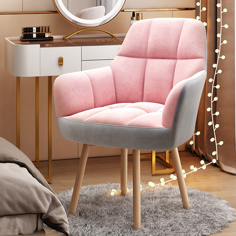 Modern Velvet Tapered-Leg Vanity Stool