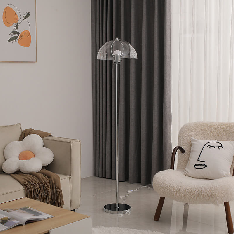 Nordic Vintage Acrylic Clear Dome LED Floor Lamp